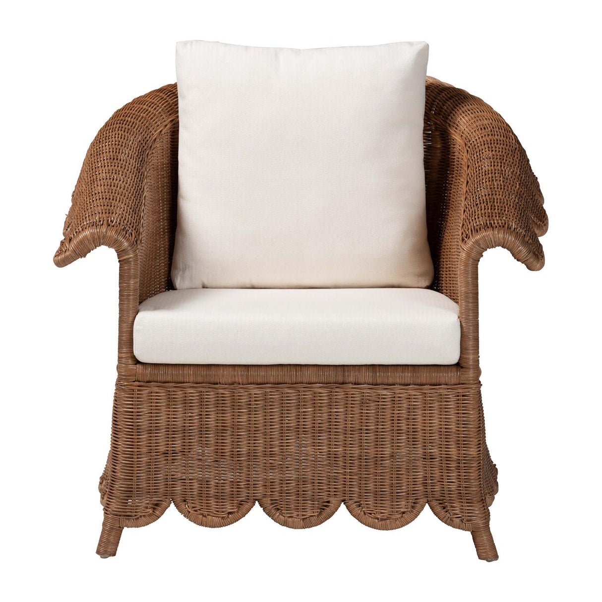 Modern European furniture - Scalloped Skirt Rattan Lounge Chair - www.oroa.com