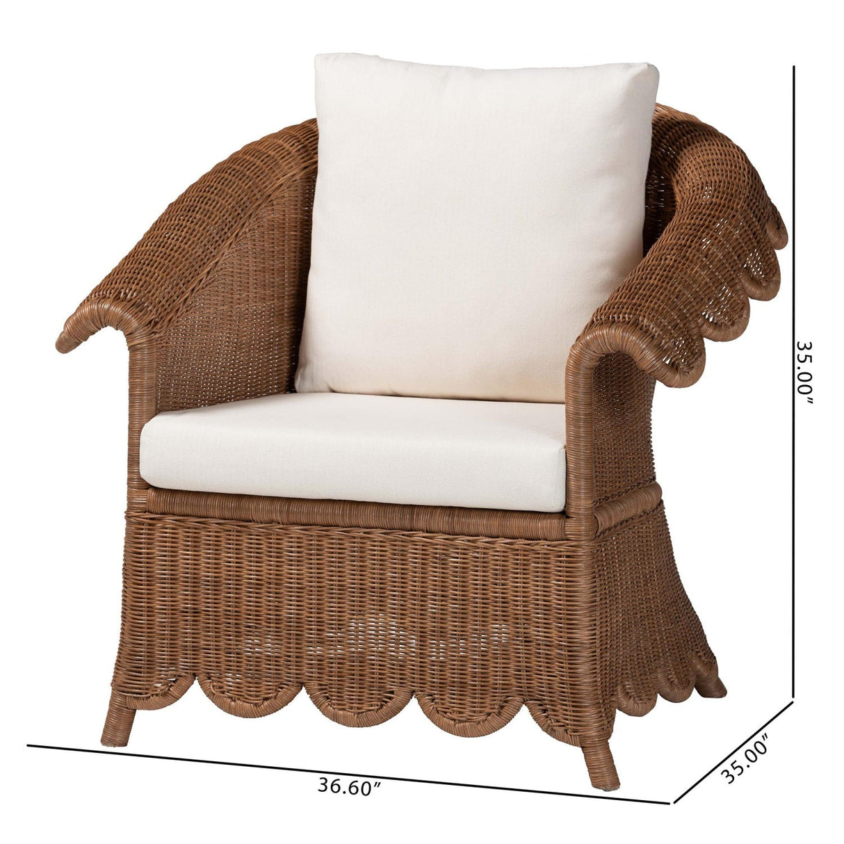 Modern European furniture - Scalloped Skirt Rattan Lounge Chair - www.oroa.com