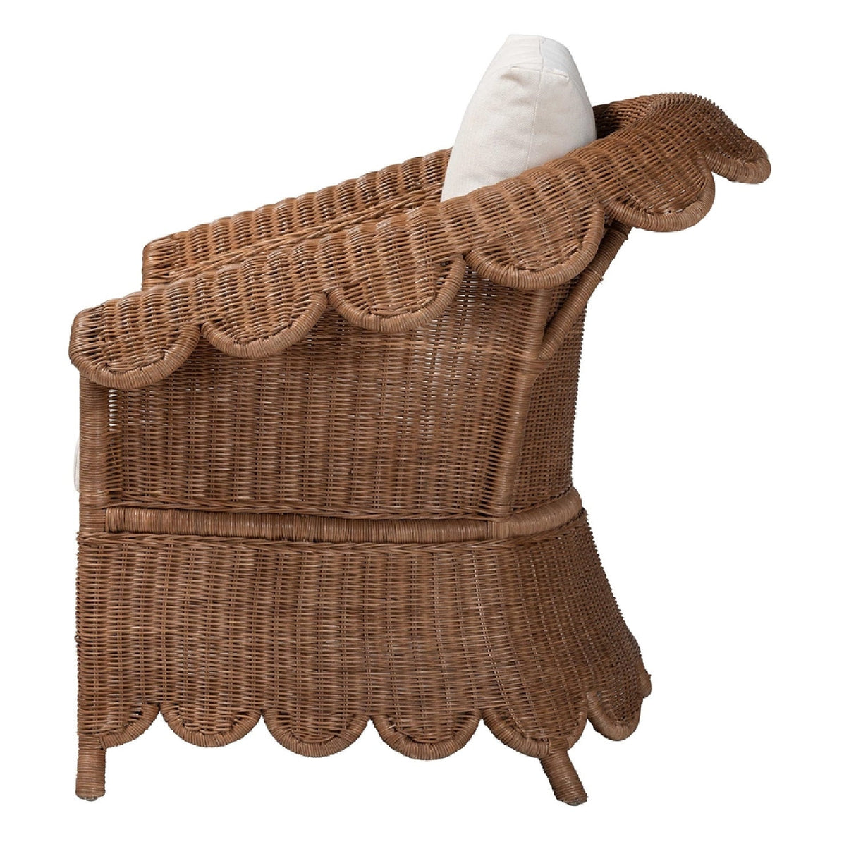 Modern European furniture - Scalloped Skirt Rattan Lounge Chair - www.oroa.com