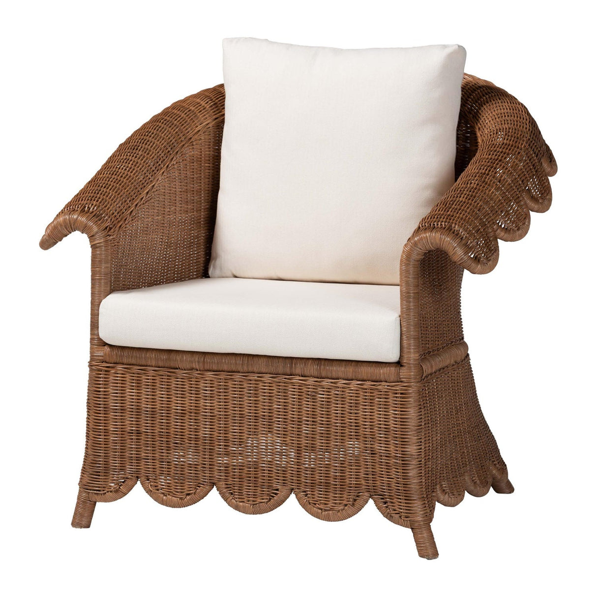 Modern European furniture - Scalloped Skirt Rattan Lounge Chair - www.oroa.com