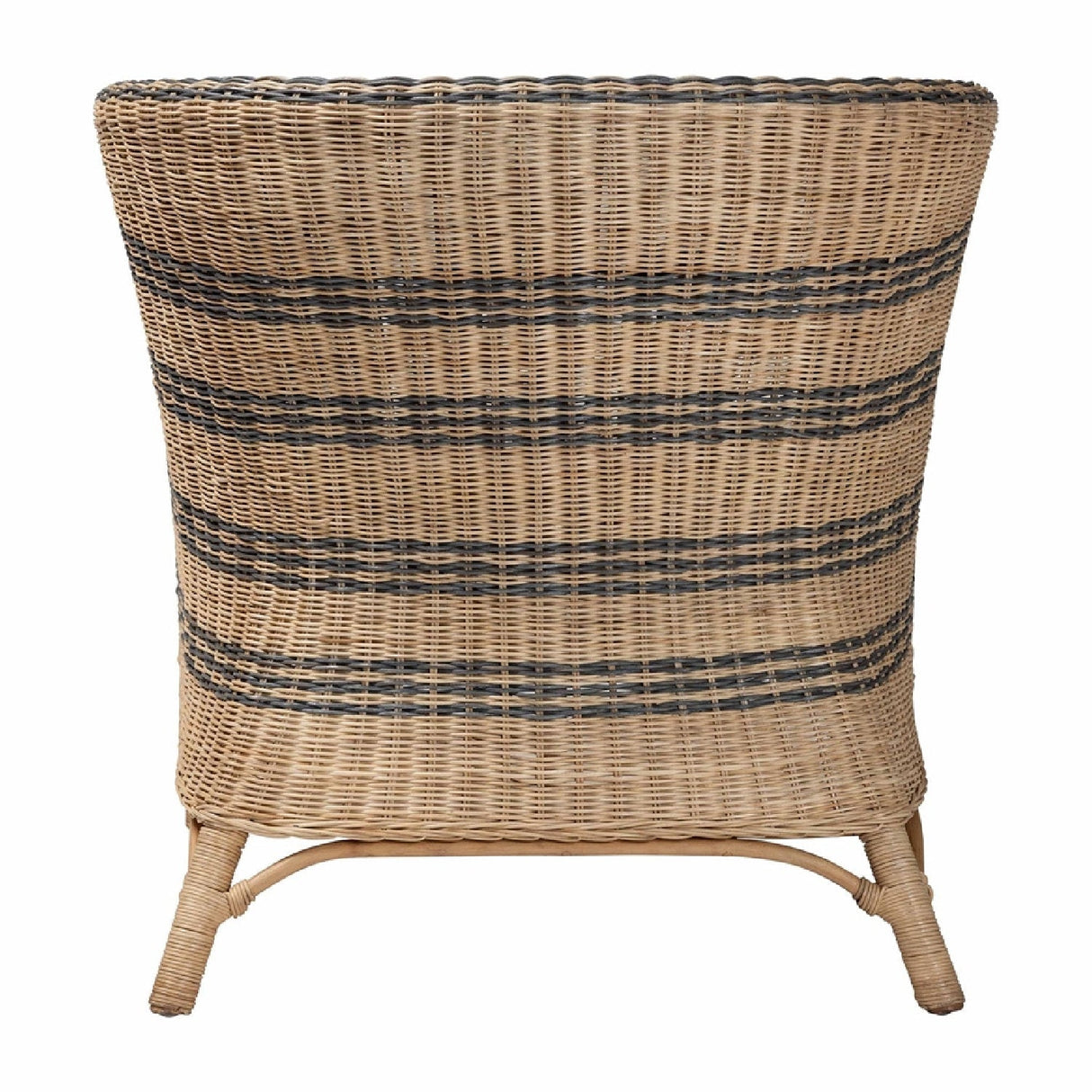 Modern European furniture - Striped Rattan Curved Accent Chair - www.oroa.com