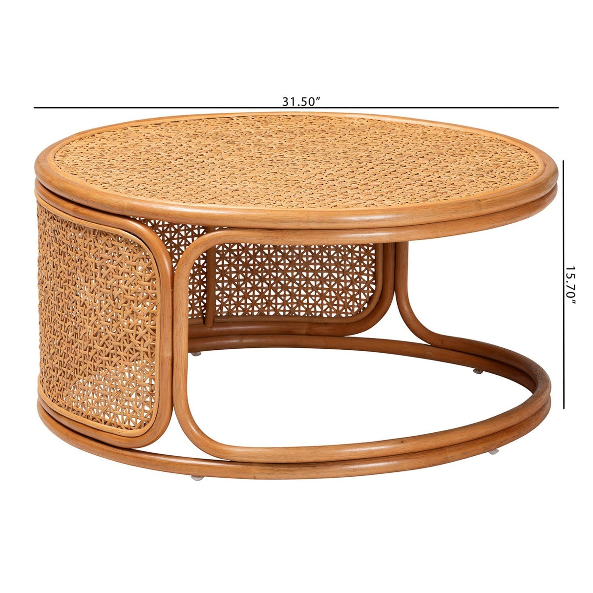 Modern European furniture - Round Rattan Peel Coffee Table - www.oroa.com