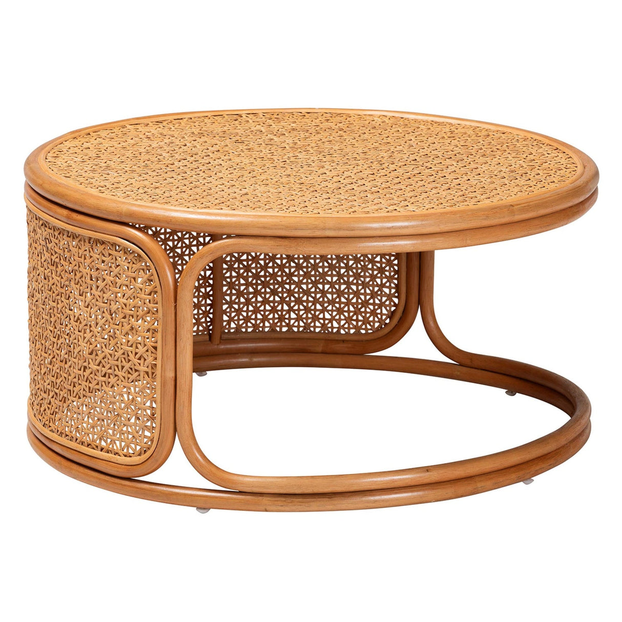 Modern European furniture - Round Rattan Peel Coffee Table - www.oroa.com
