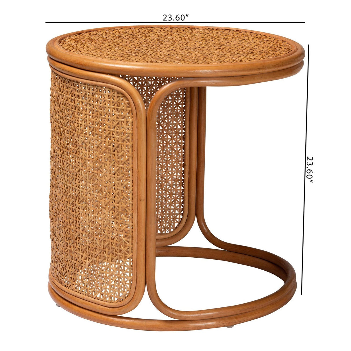 Modern European furniture - Woven Rattan Round End Table - www.oroa.com