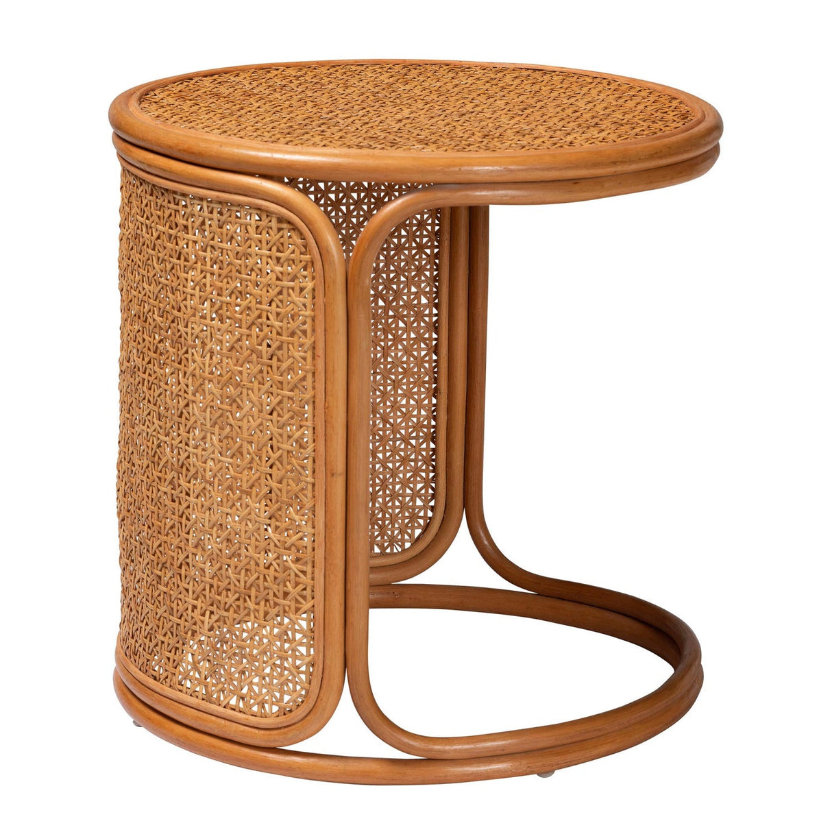 Modern European furniture - Woven Rattan Round End Table - www.oroa.com