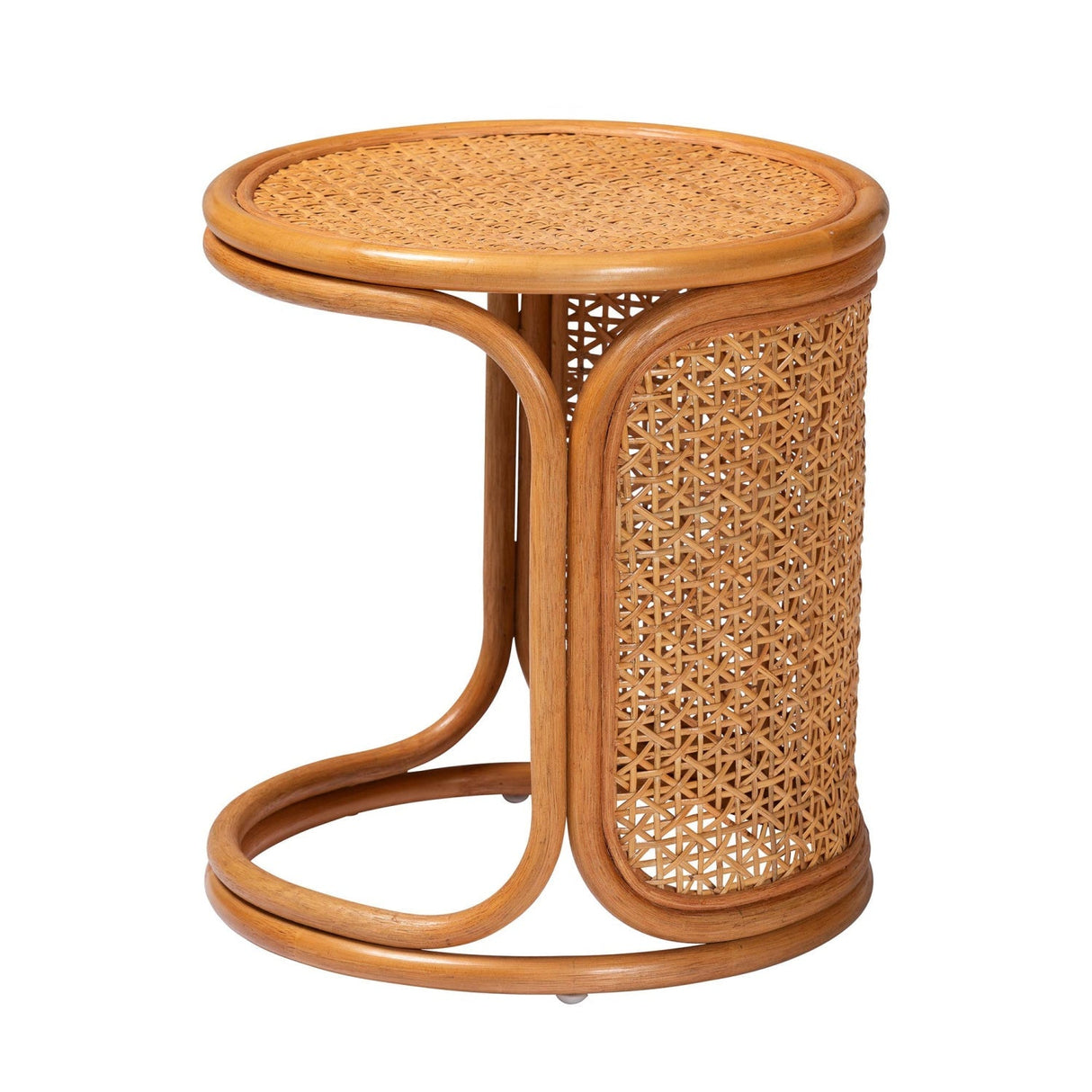 Modern European furniture - Woven Rattan Round End Table - www.oroa.com
