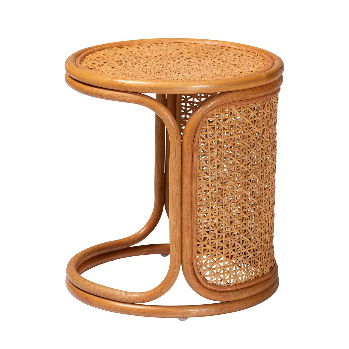 Modern European furniture - Woven Rattan Round End Table - www.oroa.com