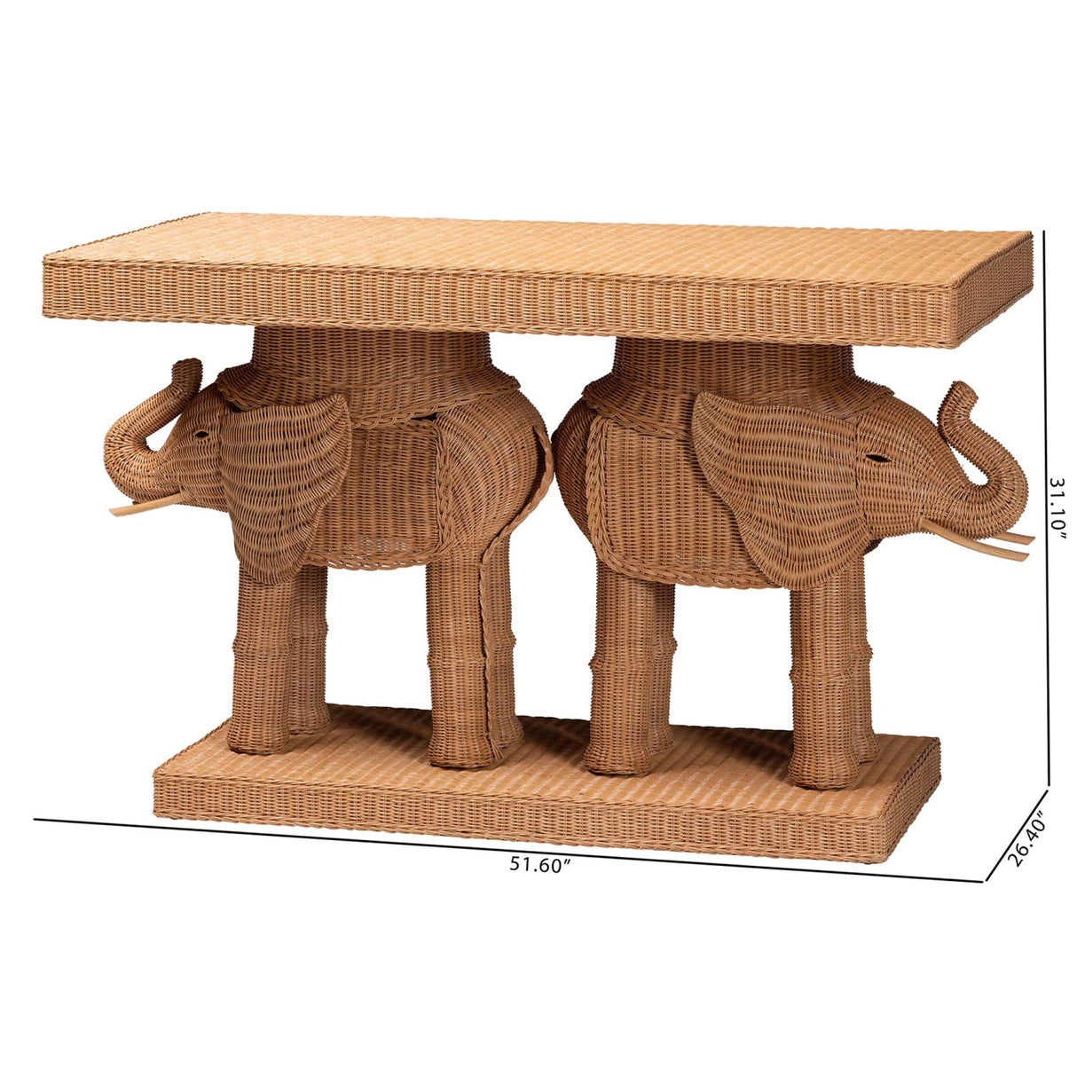 Modern European furniture - Rattan Elephant Console Table - www.oroa.com