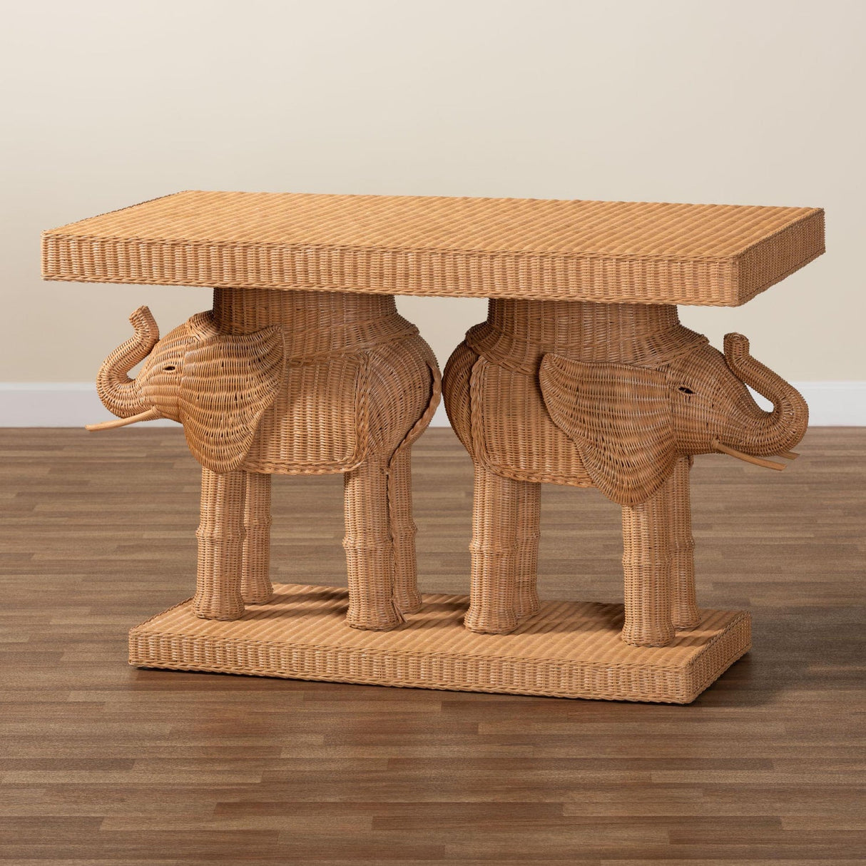 Modern European furniture - Rattan Elephant Console Table - www.oroa.com