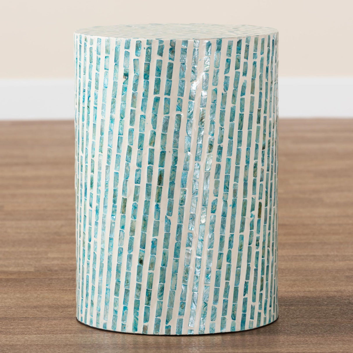 Modern European furniture - Blue Mother Of Pearl End Table - www.oroa.com