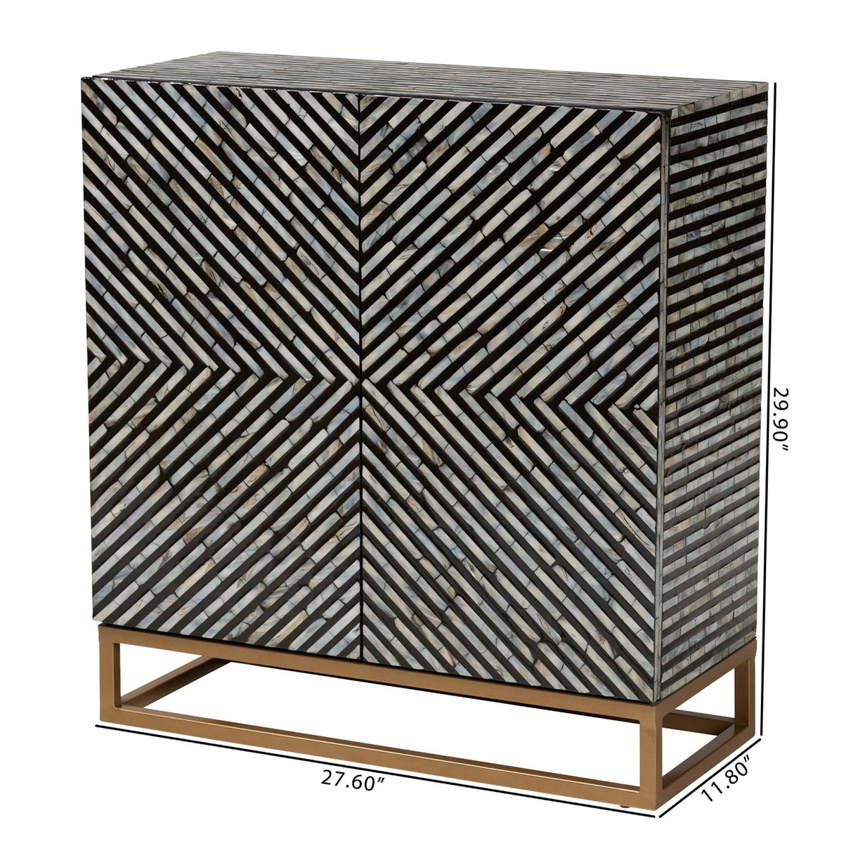 Modern European furniture - Black Gray 2 Door Cabinet - www.oroa.com