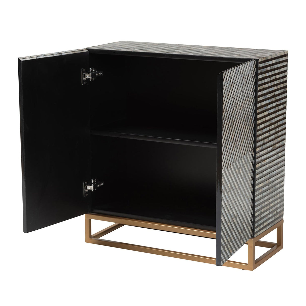 Modern European furniture - Black Gray 2 Door Cabinet - www.oroa.com