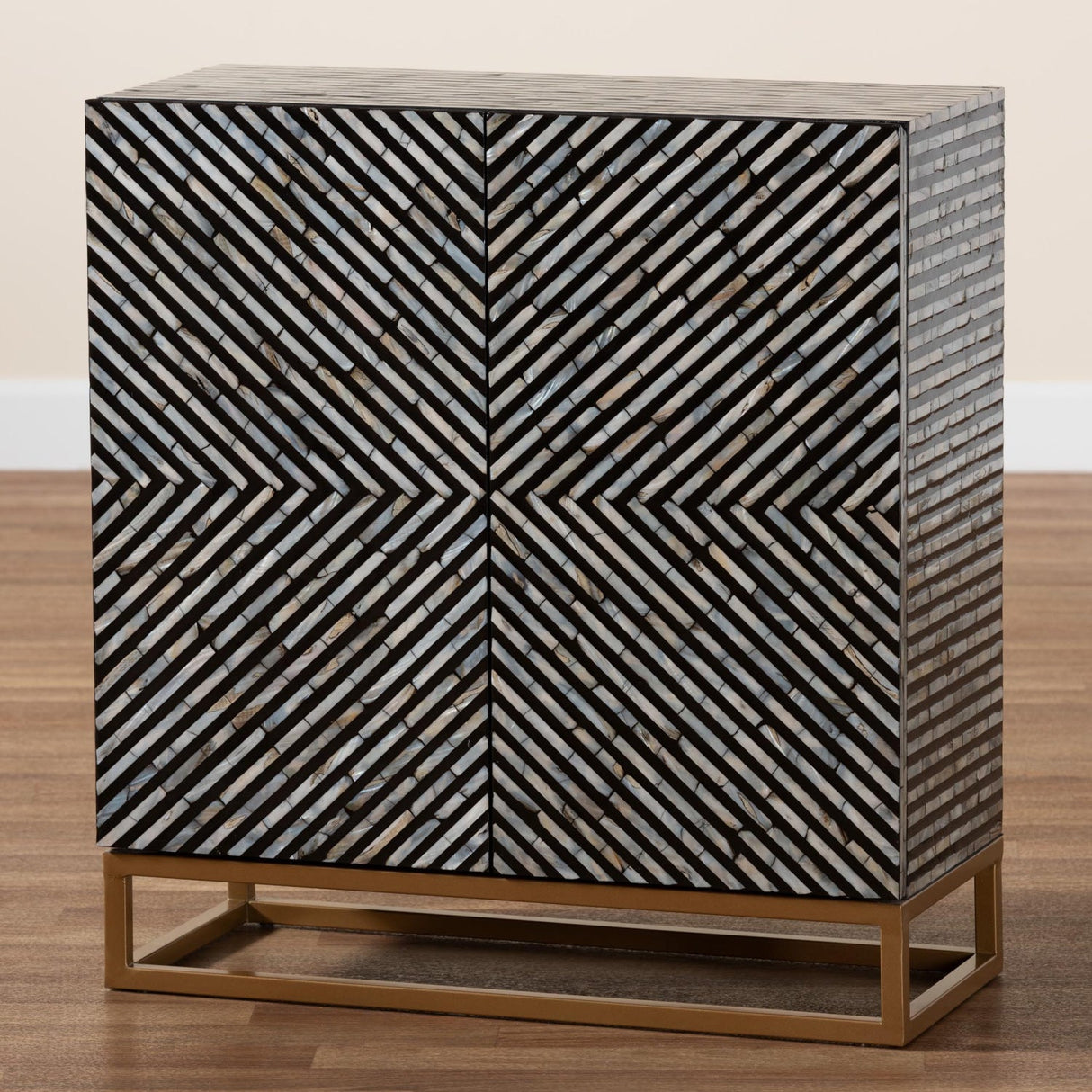 Modern European furniture - Black Gray 2 Door Cabinet - www.oroa.com