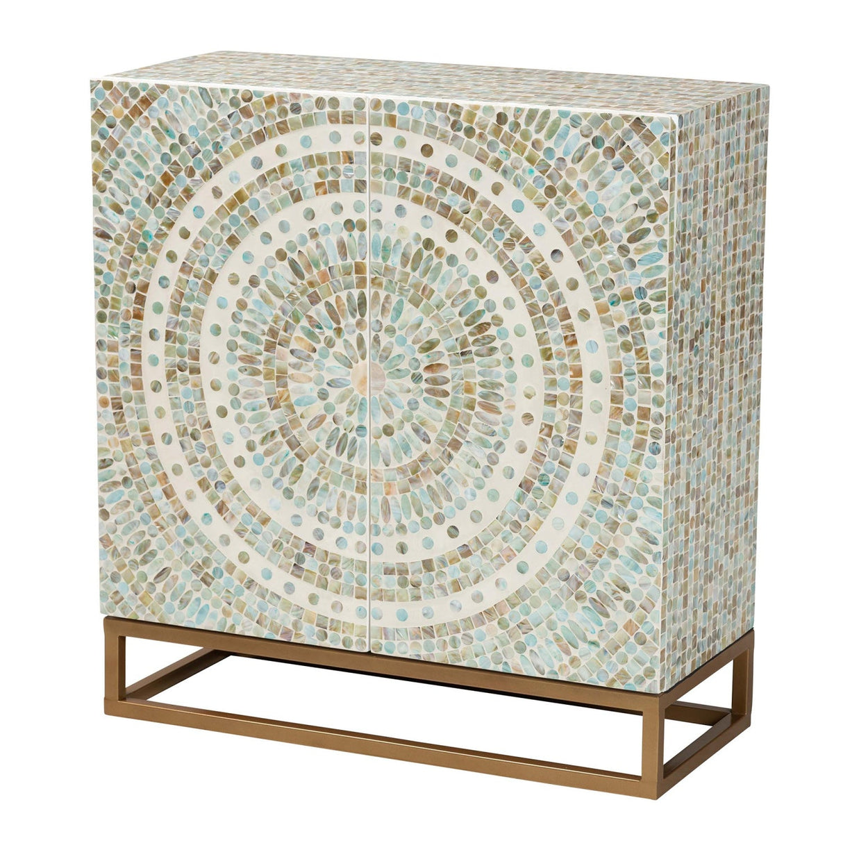 Modern European furniture - Multicolored Mother Of Pearl Cabinet - www.oroa.com