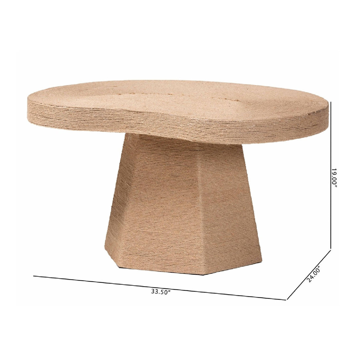 Modern European furniture - Organic Shaped Jute Coffee Table - www.oroa.com