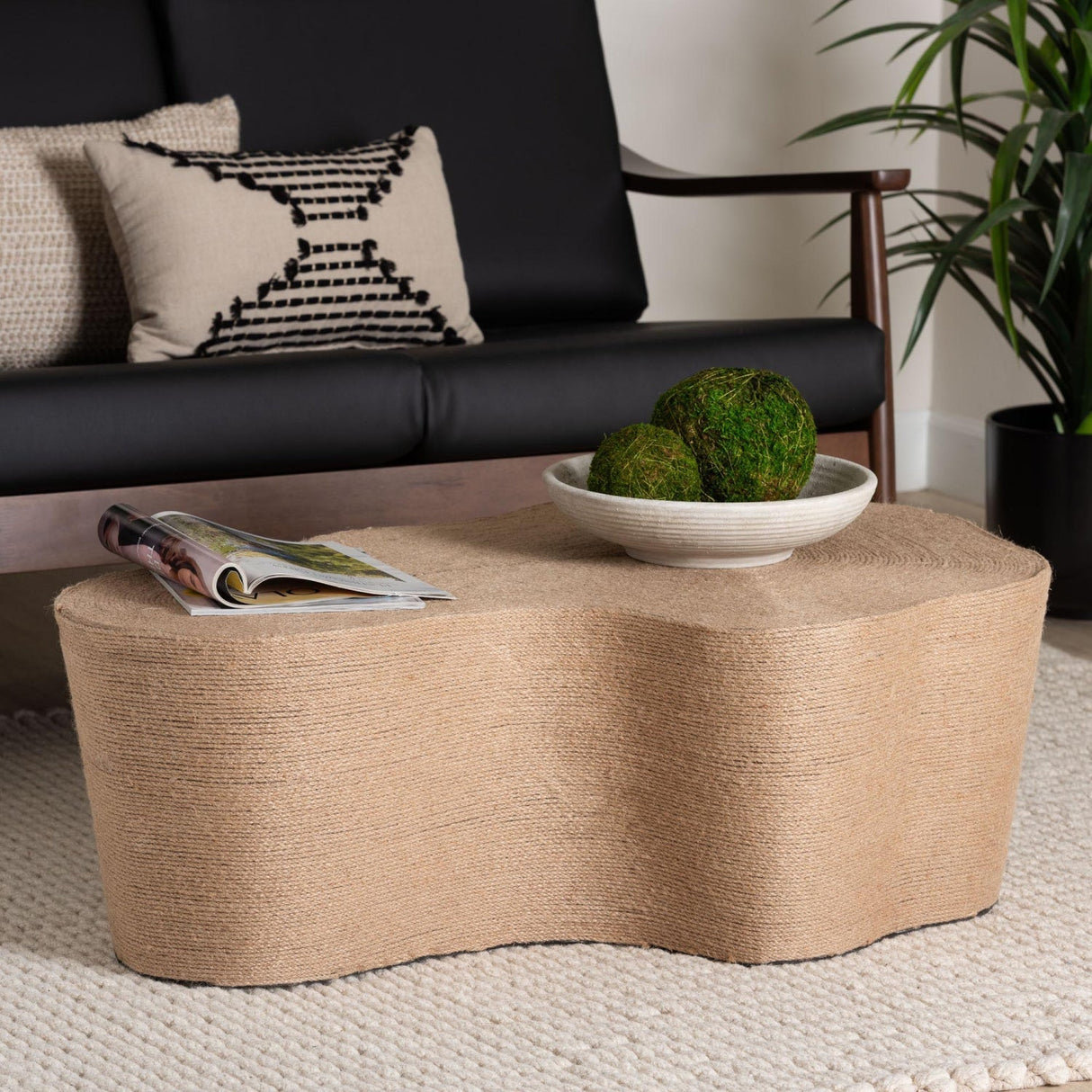 Modern European furniture - Jute Freeform Coffee Table - www.oroa.com