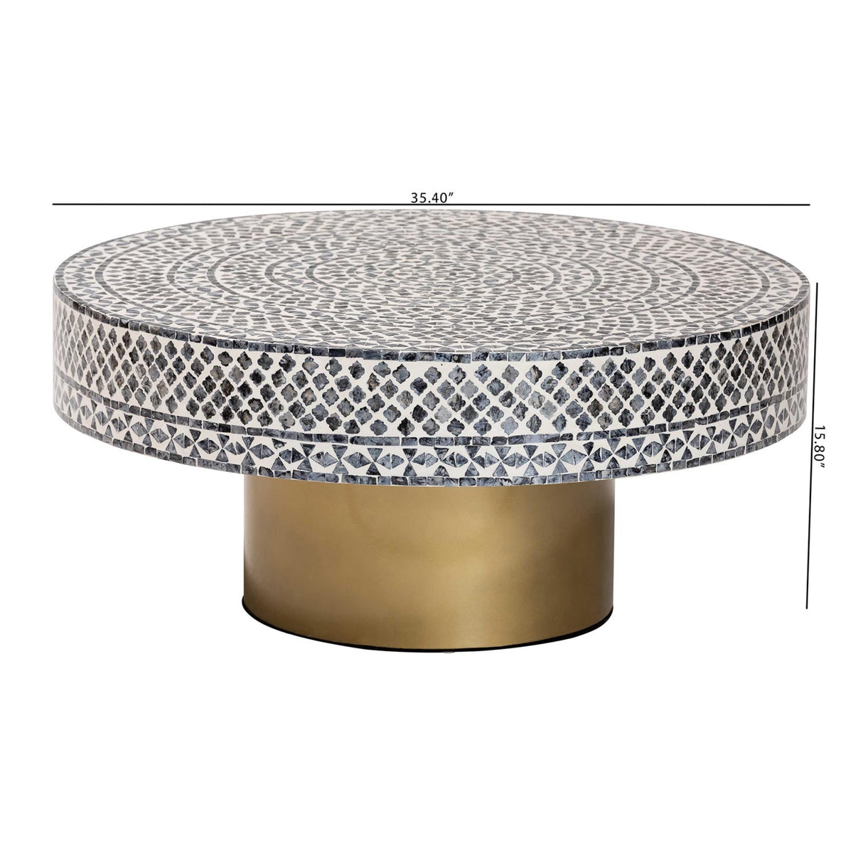 Modern European furniture - Mosaic Capiz Shell Coffee Table - www.oroa.com | Oroa.com