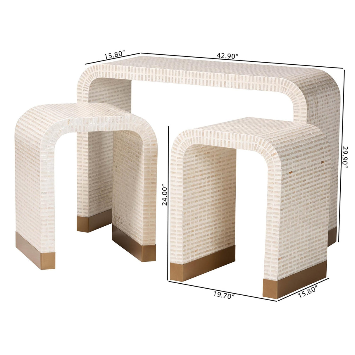 Modern European furniture - White Capiz Shell Accent Tables 3 - www.oroa.com