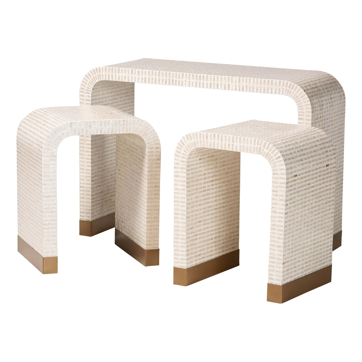 Modern European furniture - White Capiz Shell Accent Tables 3 - www.oroa.com
