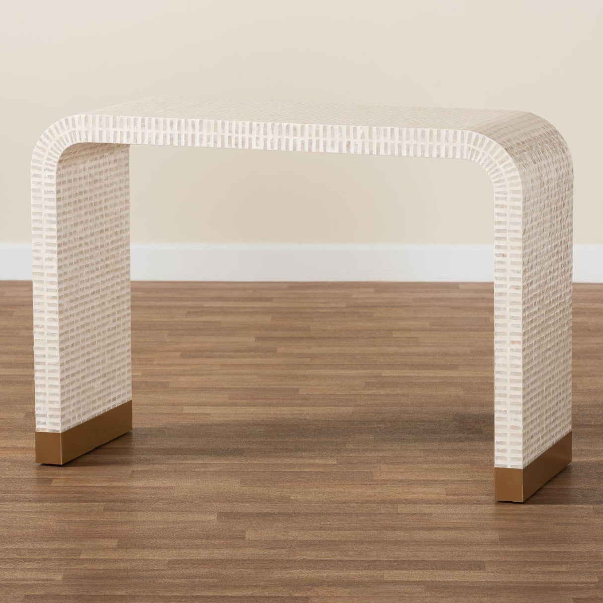 Modern European furniture - White Capiz Shell Console Table - www.oroa.com