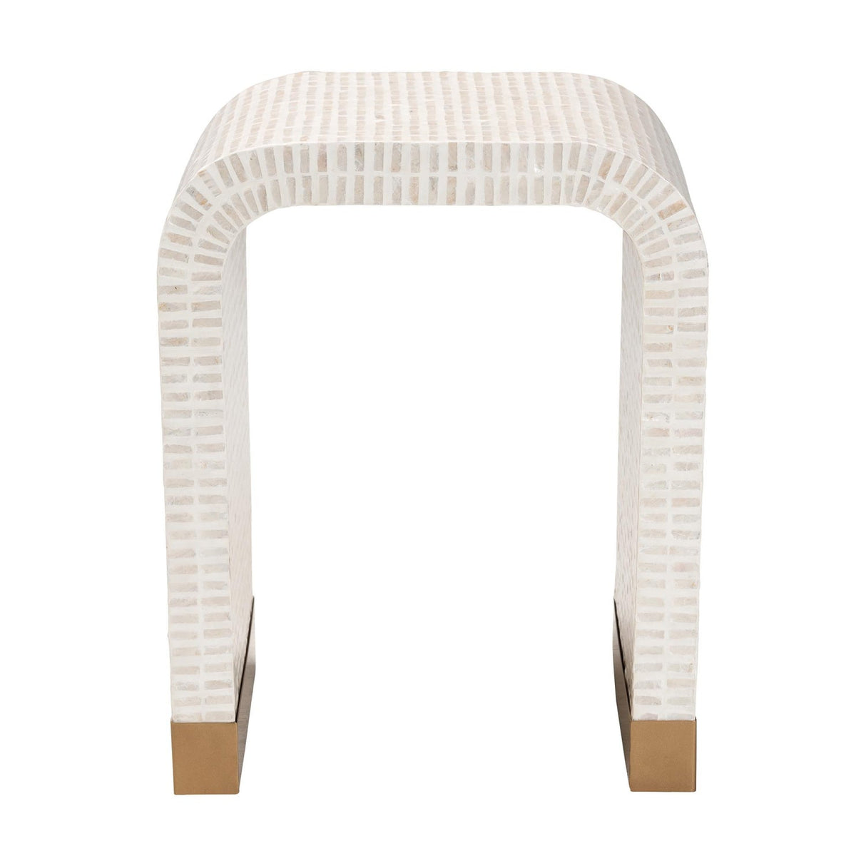 Modern European furniture - White Capiz Shell Side Table - www.oroa.com