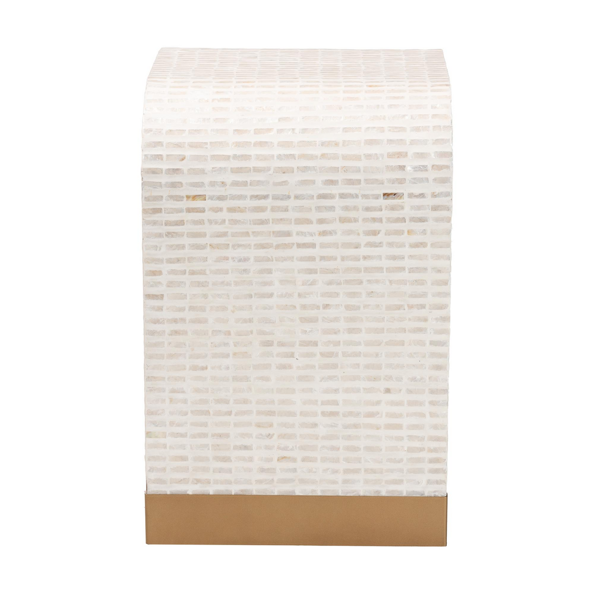 Modern European furniture - White Capiz Shell Side Table - www.oroa.com