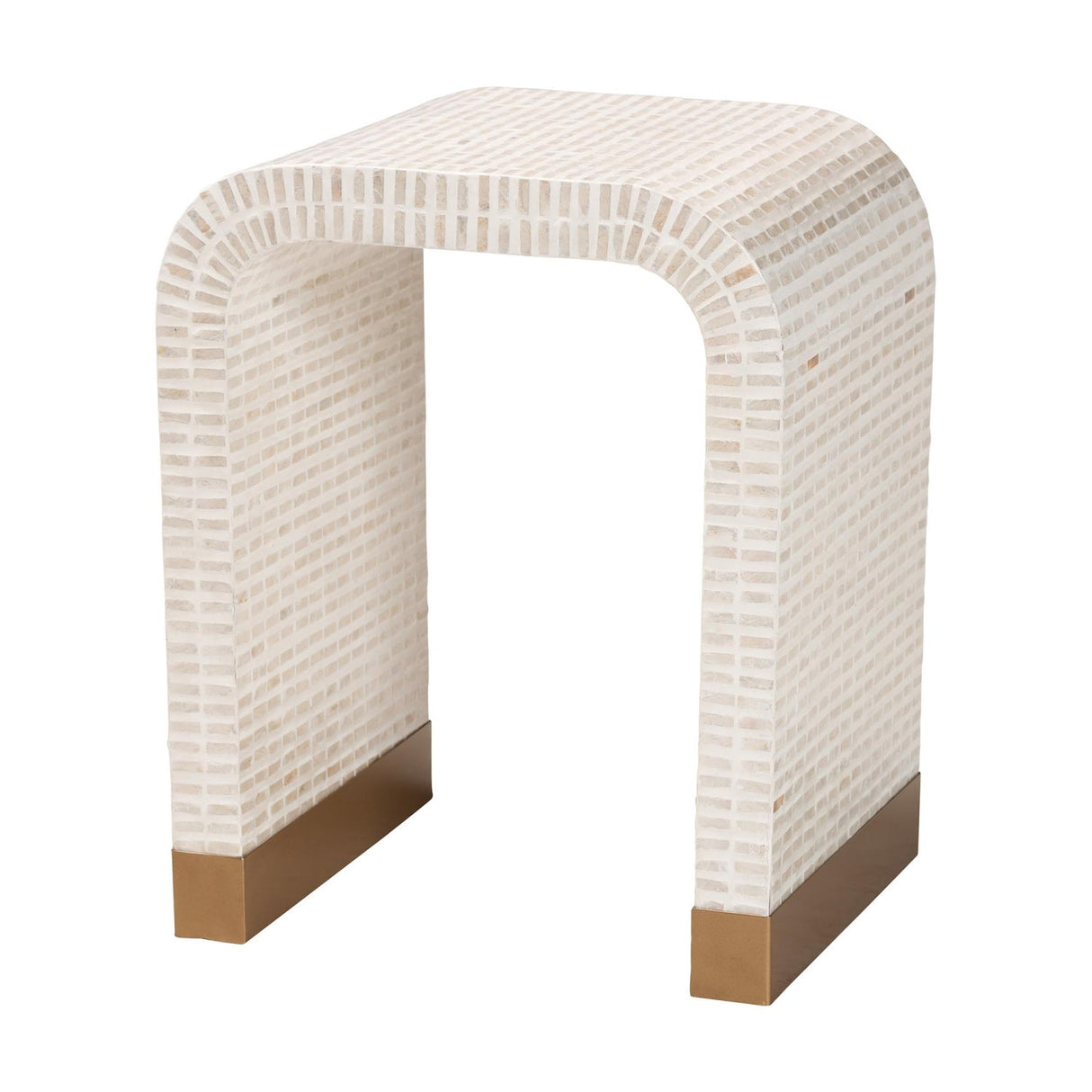 Modern European furniture - White Capiz Shell Side Table - www.oroa.com