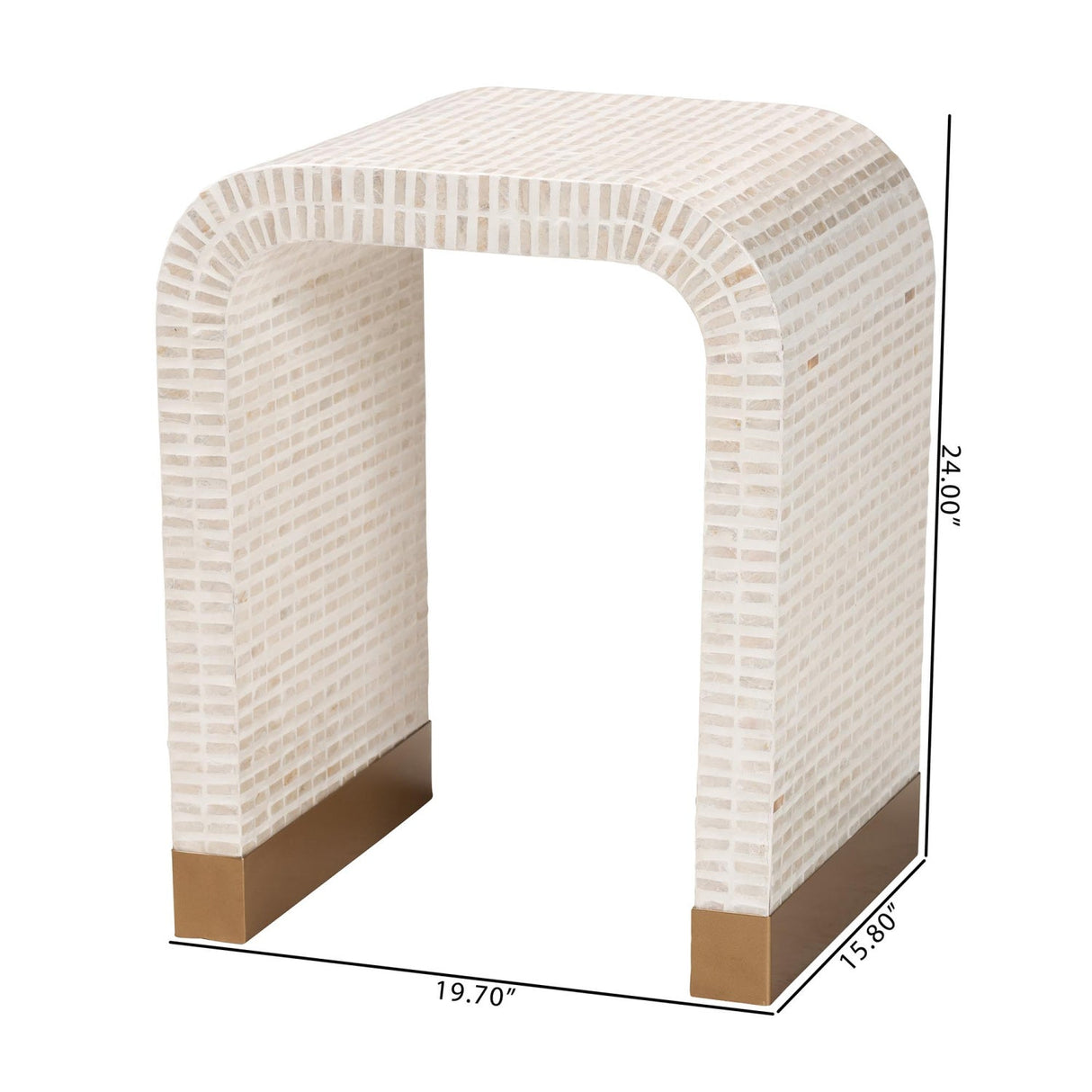 Modern European furniture - White Capiz Shell Side Table - www.oroa.com