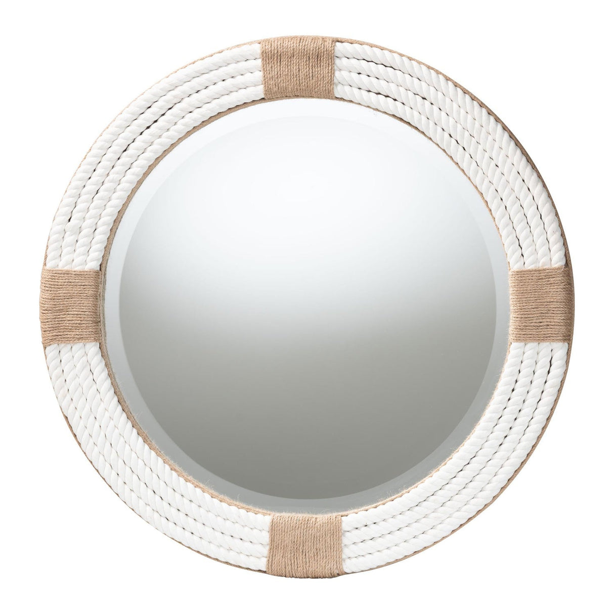 Modern European furniture - White Woven Round Mirror - www.oroa.com