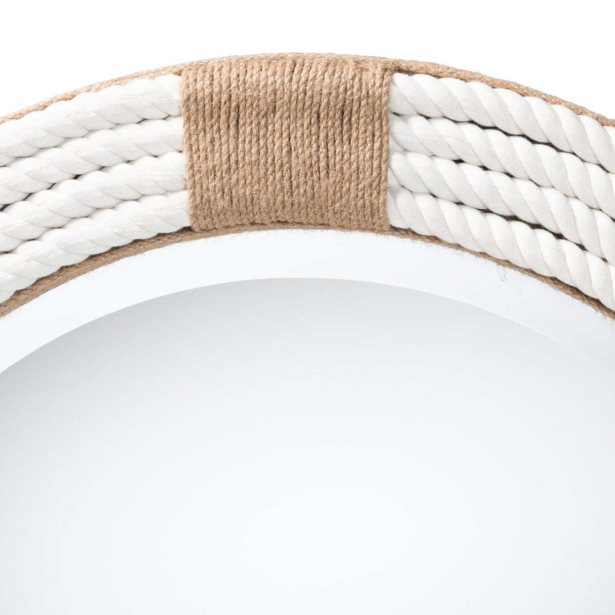 Modern European furniture - White Woven Round Mirror - www.oroa.com