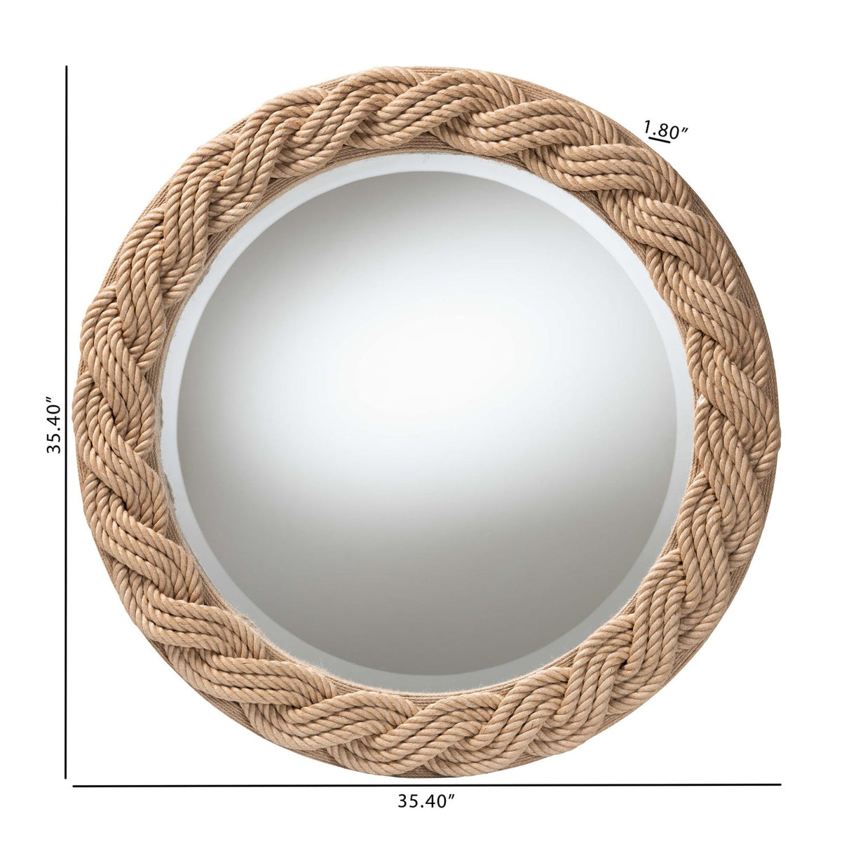 Contract furniture - Braided Rope Round Boho Mirror - www.oroatrade.com