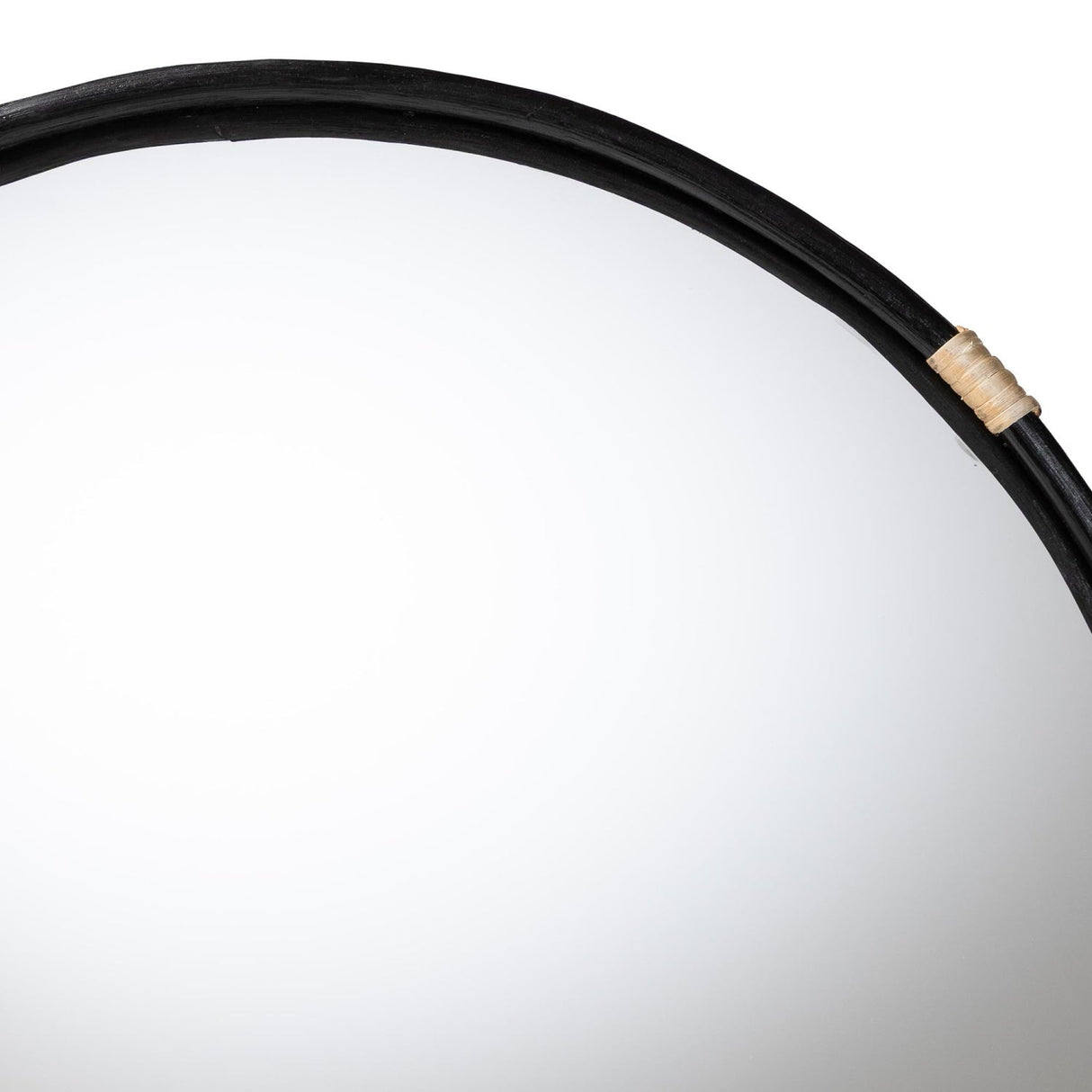 Modern European furniture - Round Black Rattan Wall Mirror - www.oroa.com