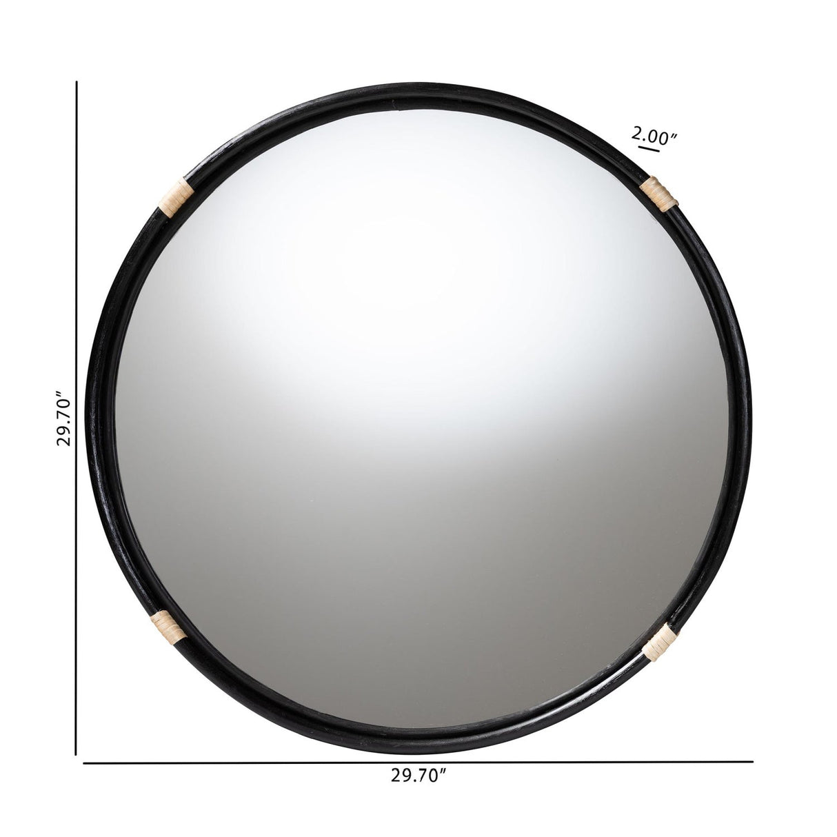 Modern European furniture - Round Black Rattan Wall Mirror - www.oroa.com
