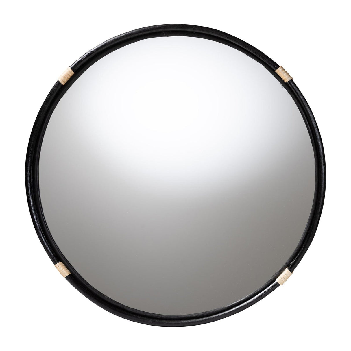 Modern European furniture - Round Black Rattan Wall Mirror - www.oroa.com