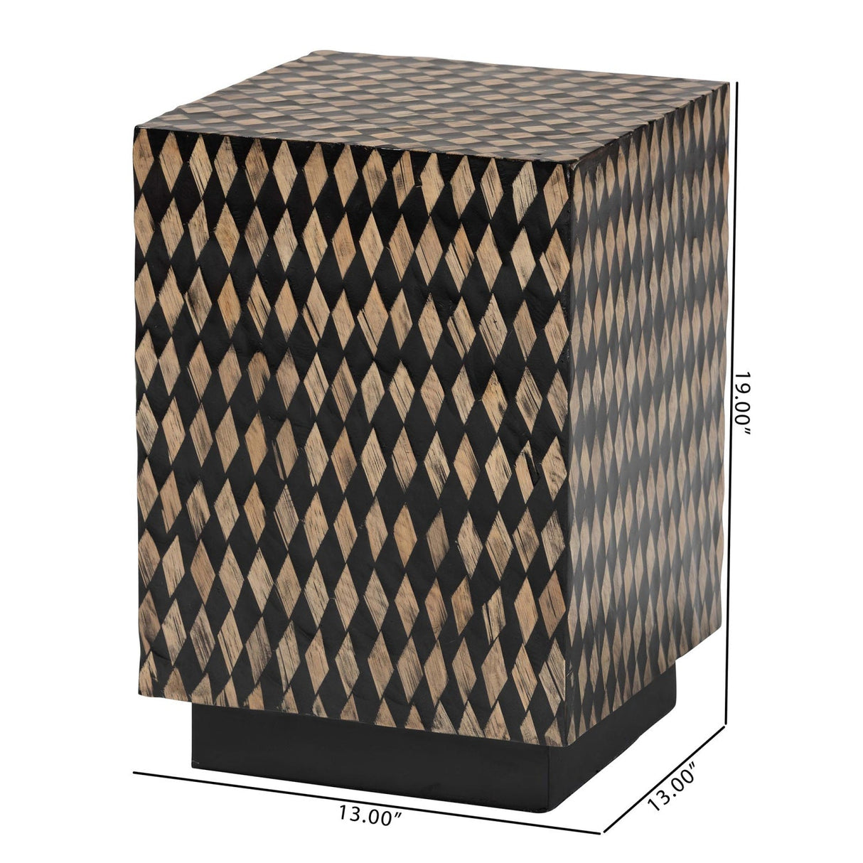 Modern European furniture - Diamond Pattern Bamboo End Table - www.oroa.com