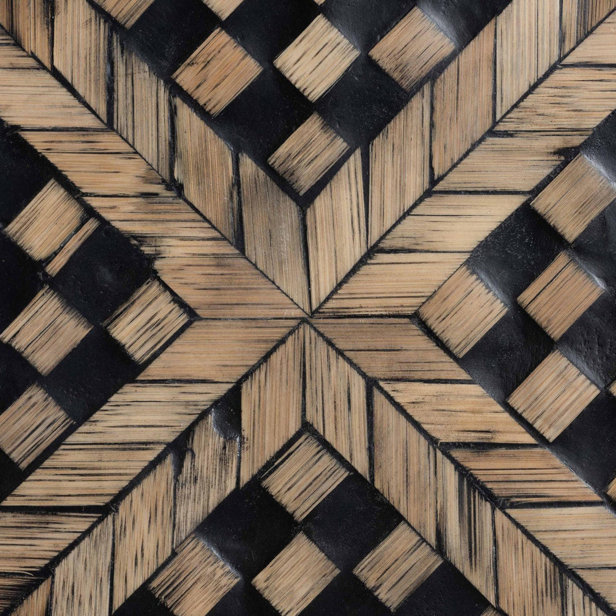 Modern European furniture - Diamond Pattern Bamboo End Table - www.oroa.com