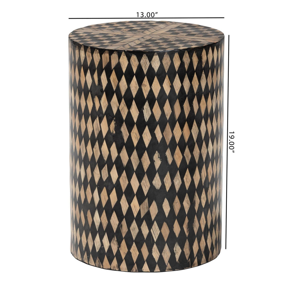 Modern European furniture - Diamond Pattern Bamboo End Table - www.oroa.com