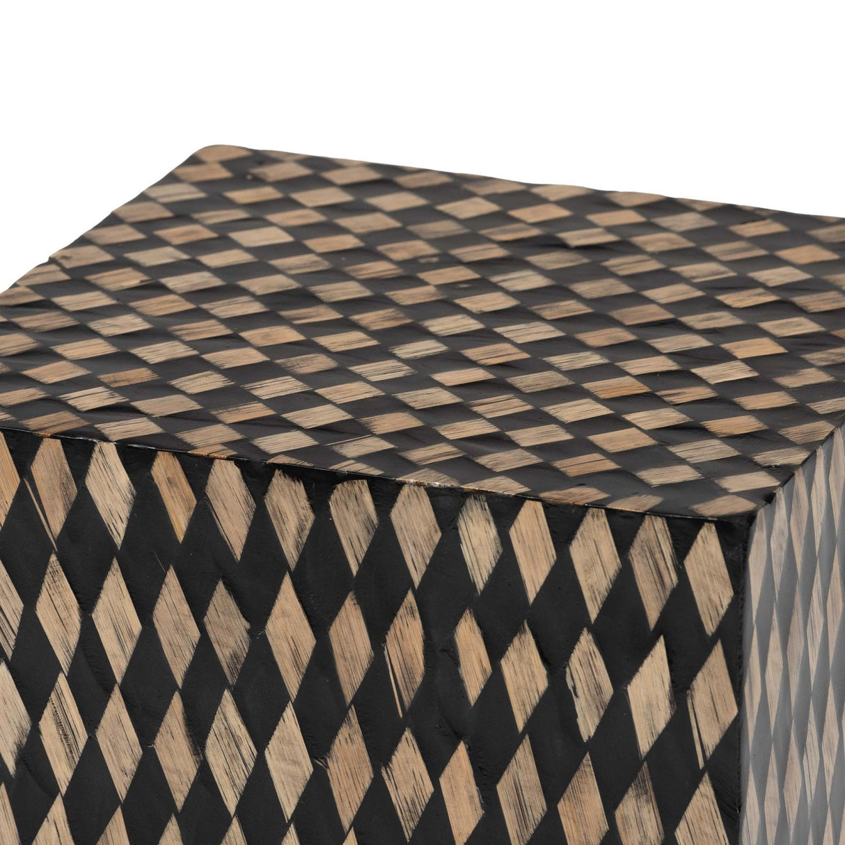 Diamond Pattern Bamboo End Table | Bali Loom Paulo | Oroa.com