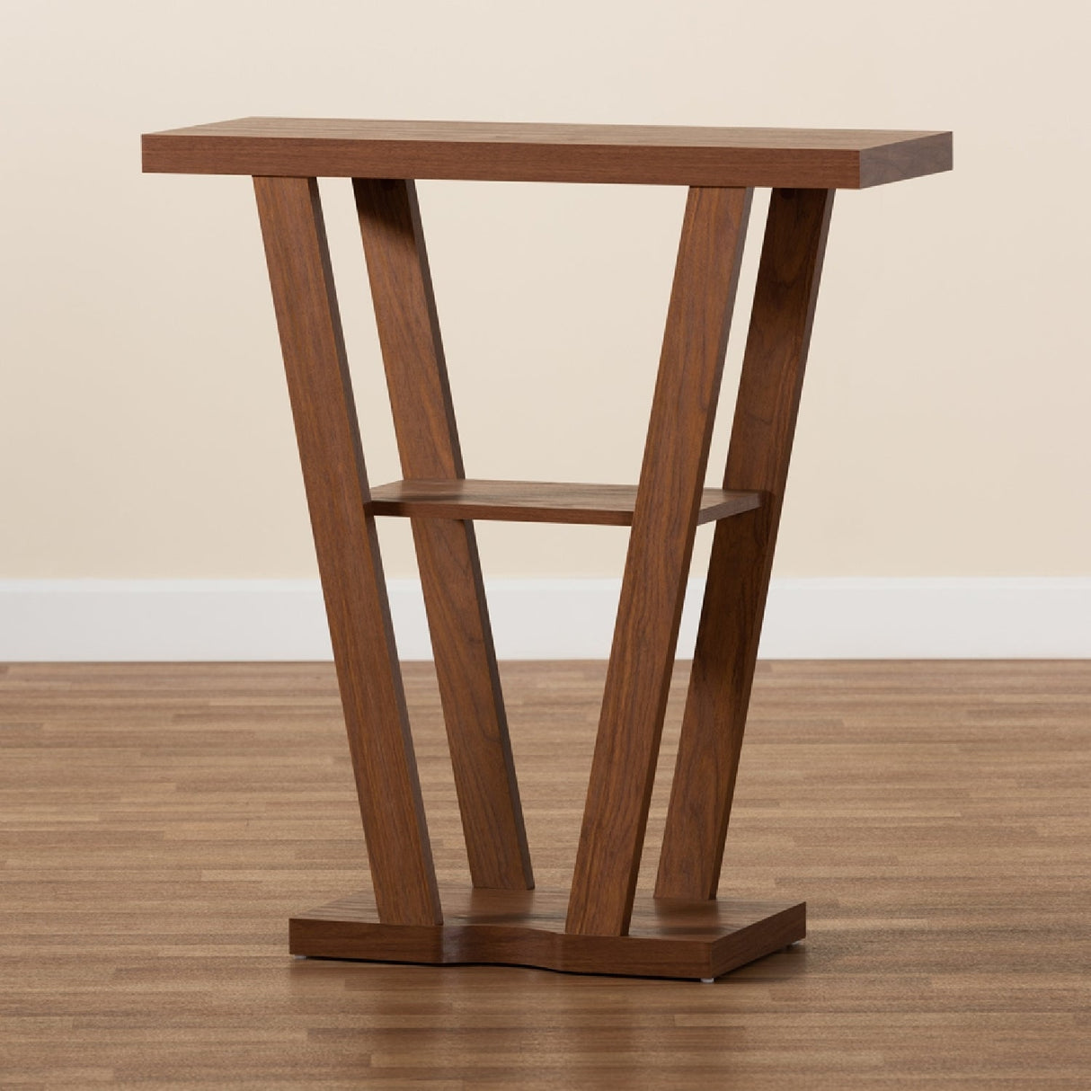 Modern European furniture - Walnut Angular Console Table - www.oroa.com