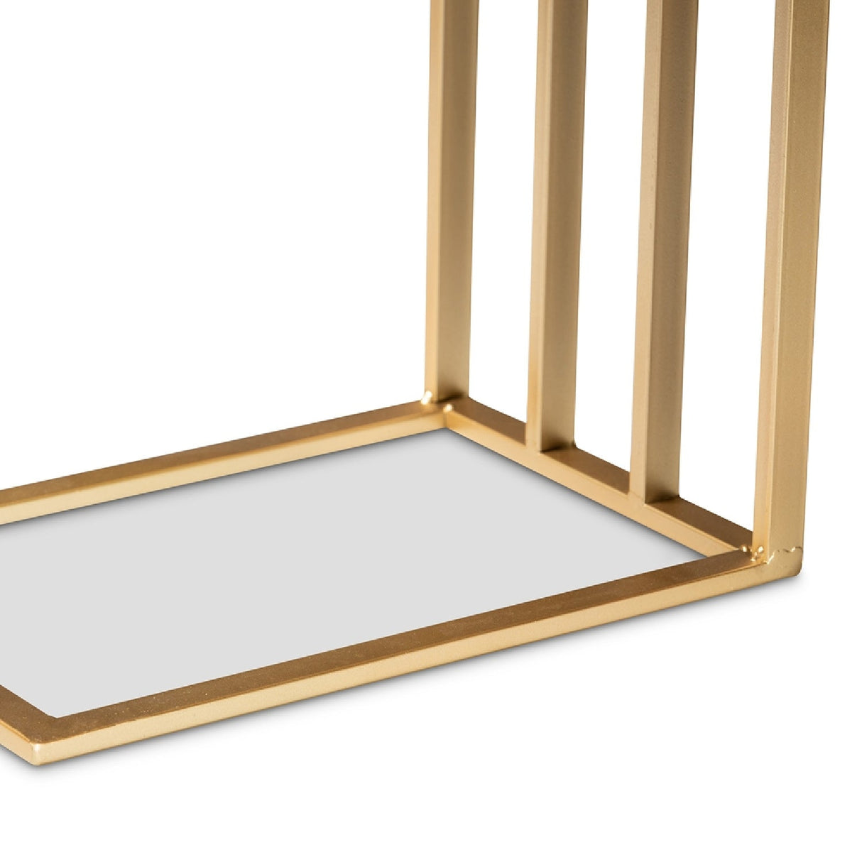 Modern European furniture - Gold C Shaped Marble End Table - www.oroa.com