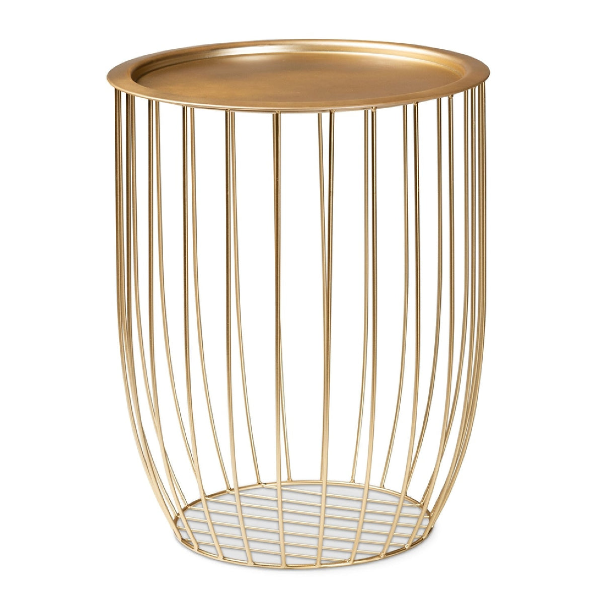 Modern European furniture - Gold Openwork Frame End Table - www.oroa.com