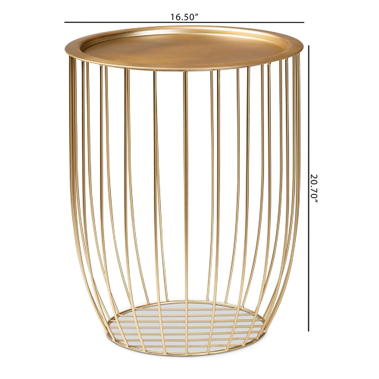 Modern European furniture - Gold Openwork Frame End Table - www.oroa.com