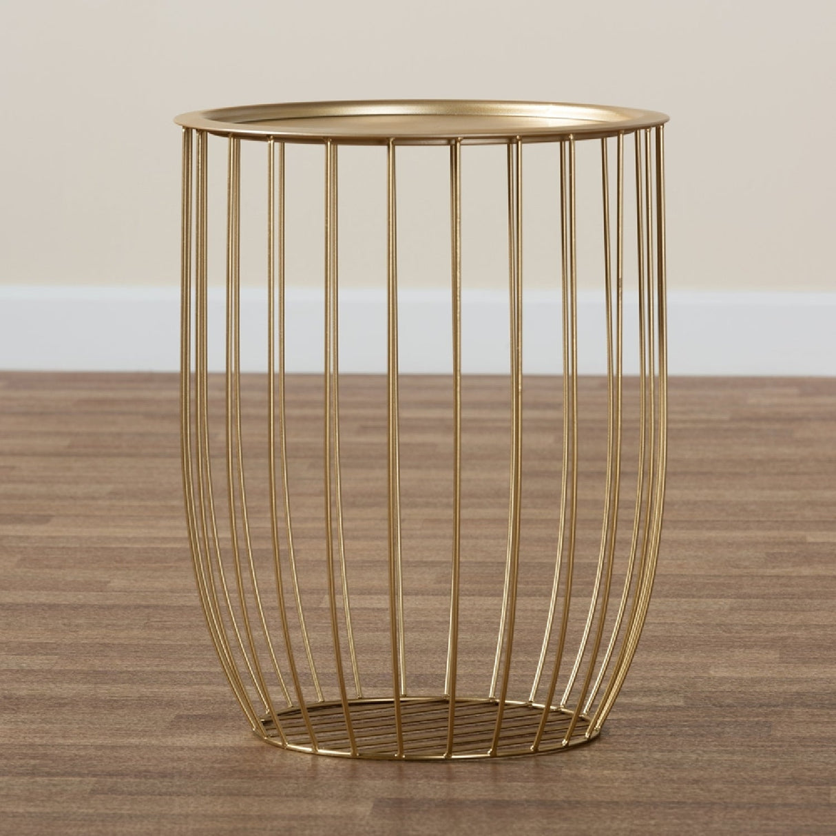 Modern European furniture - Gold Openwork Frame End Table - www.oroa.com
