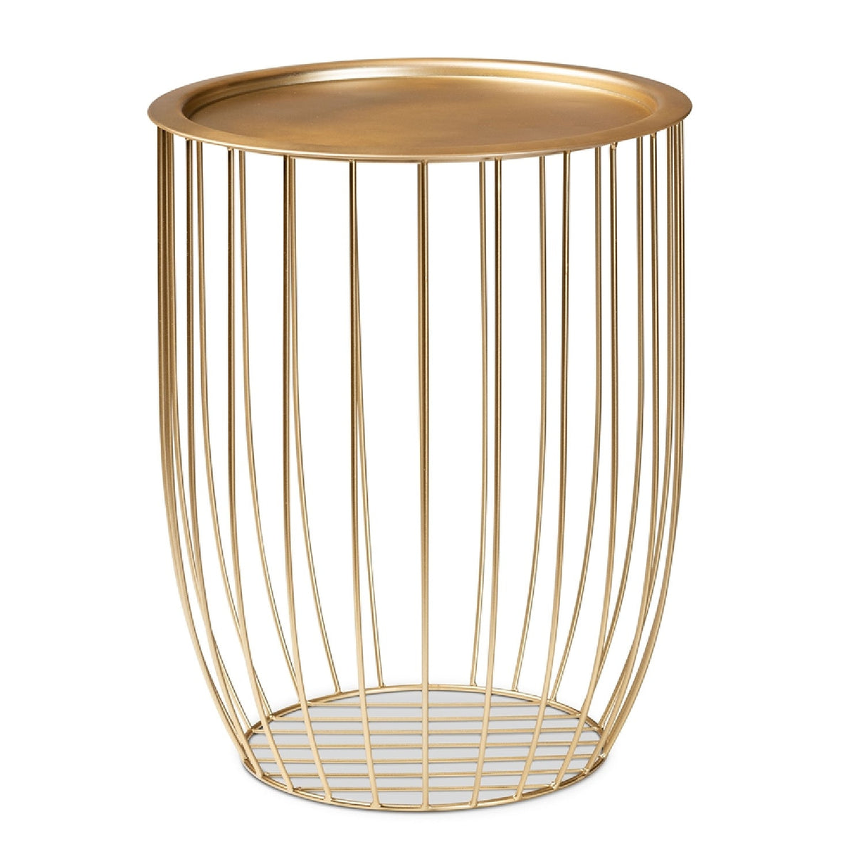 Modern European furniture - Gold Openwork Frame End Table - www.oroa.com