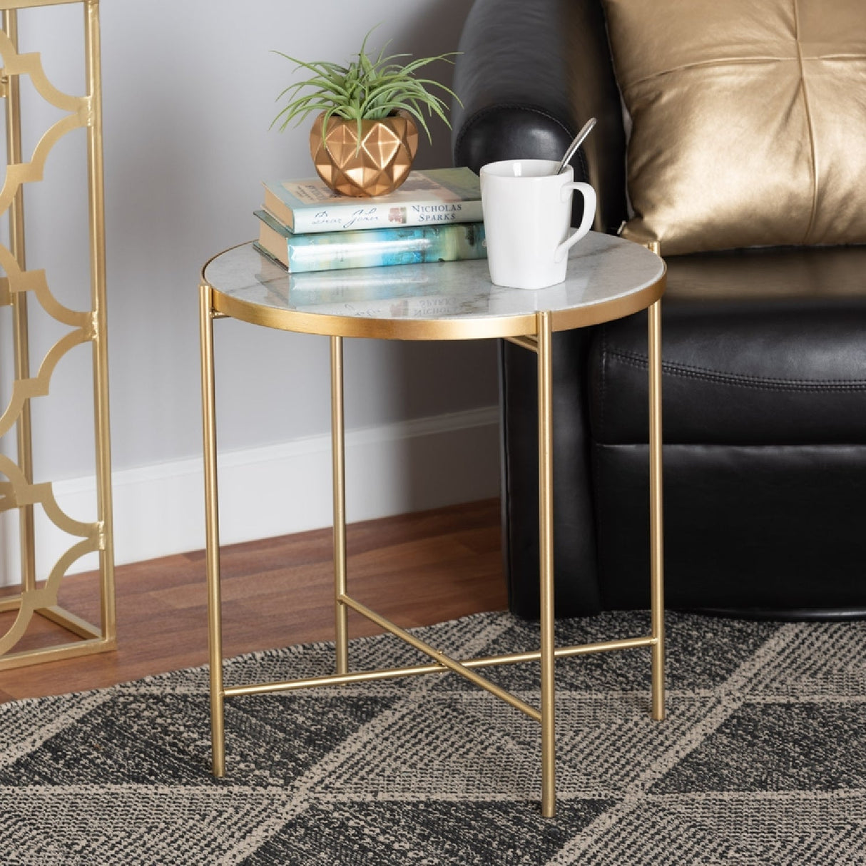 Modern European furniture - Round Marble End Table - www.oroa.com