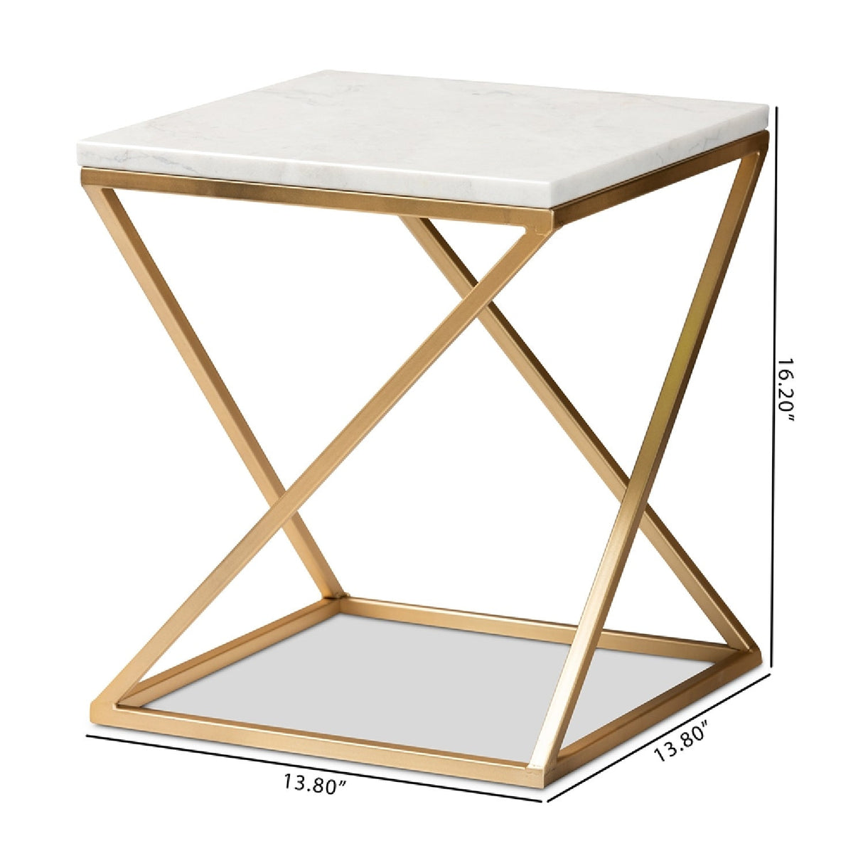 Modern European furniture - Gold Framed Marble End Table - www.oroa.com