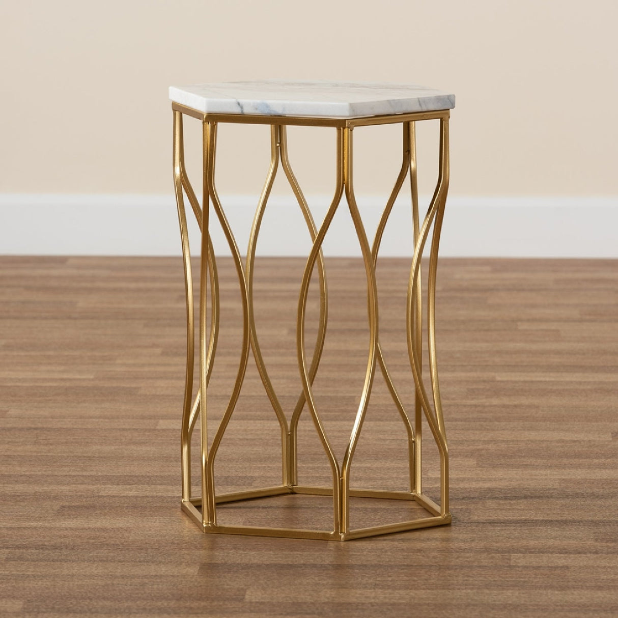 Modern European furniture - Hexagonal Marble End Table - www.oroa.com