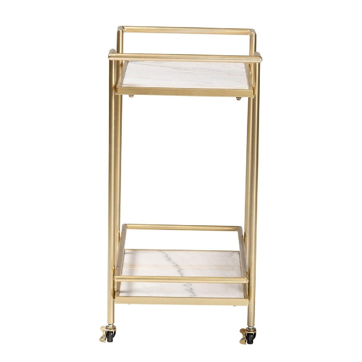 Modern European furniture - Gold-Framed Marble Wine Cart - www.oroa.com