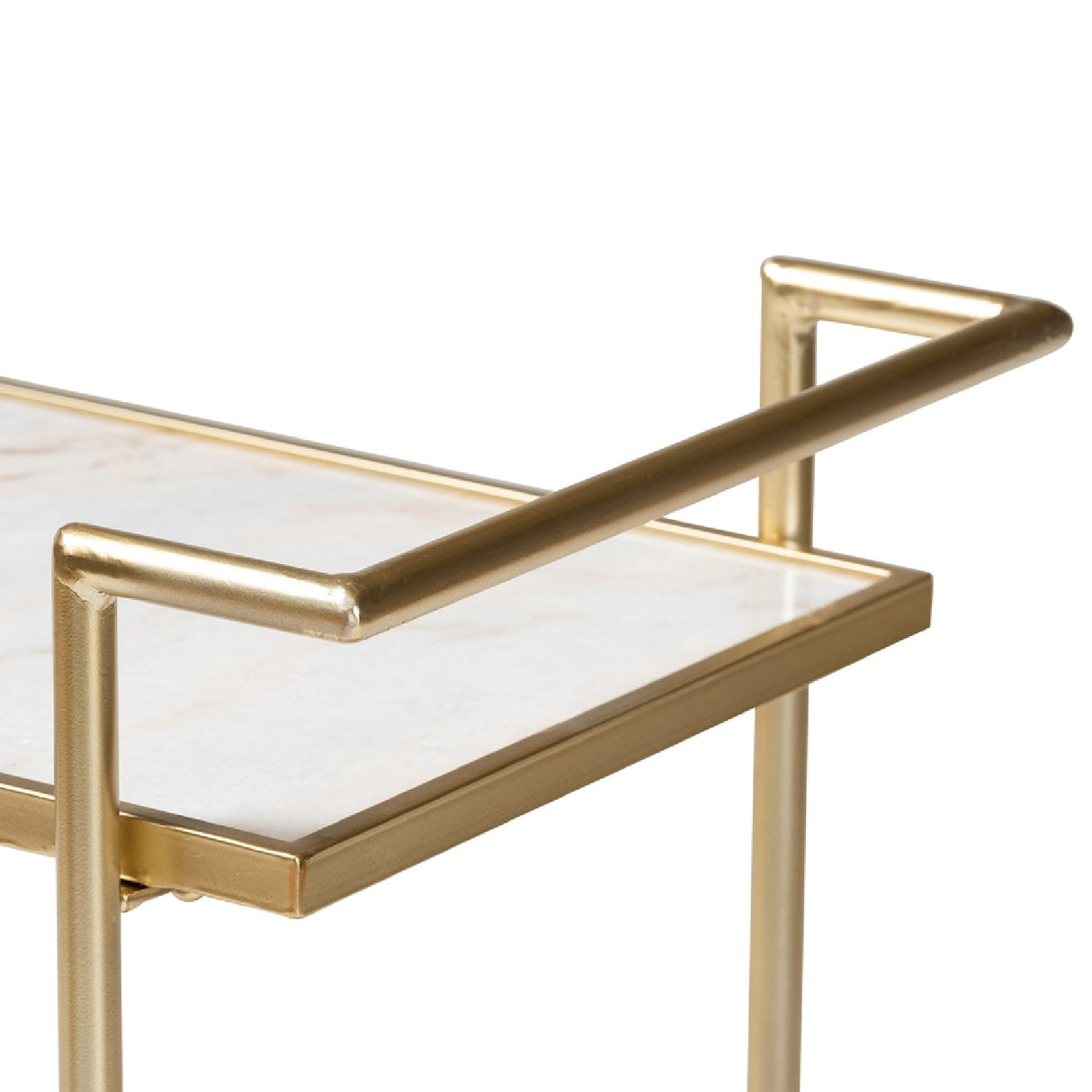 Modern European furniture - Gold-Framed Marble Wine Cart - www.oroa.com