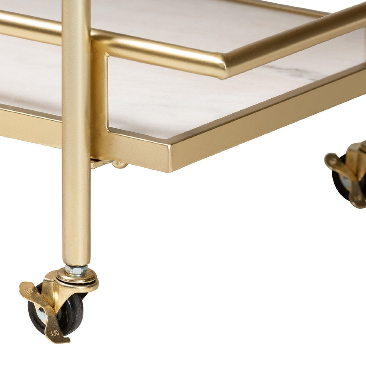 Modern European furniture - Gold-Framed Marble Wine Cart - www.oroa.com